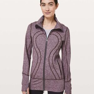 Lululemon Stride Jacket II Heathered Black Cherry Women’s Size 4 Thumbholes #127